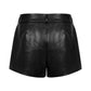 Faux Leather Shorts in Black