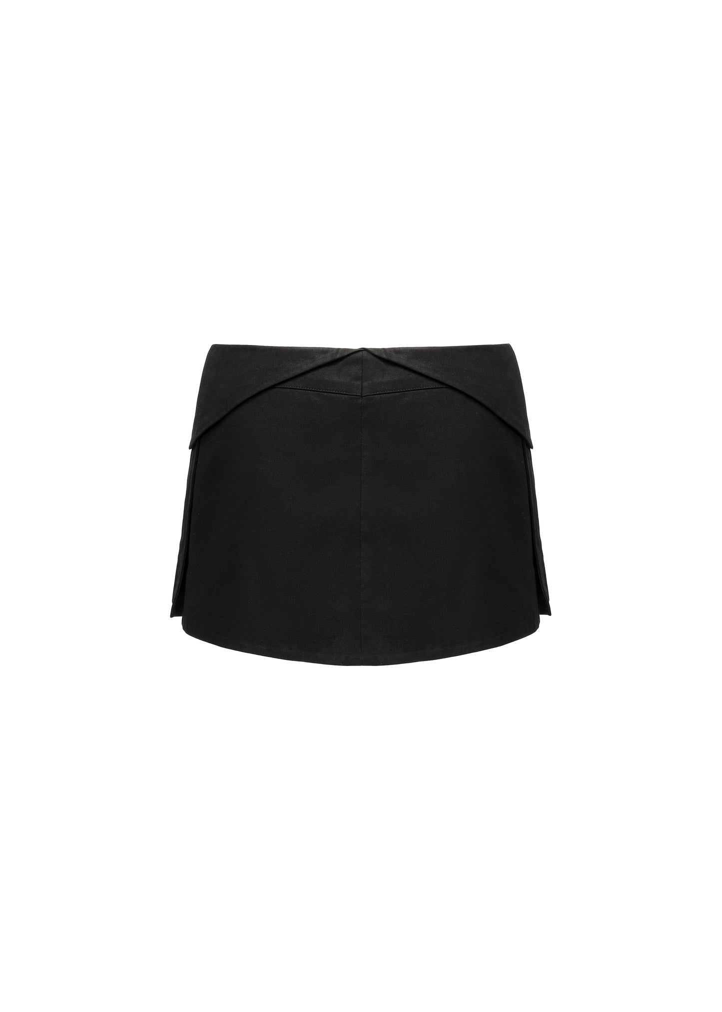 Flap Mini Skirt in Black