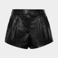 Faux Leather Shorts in Black