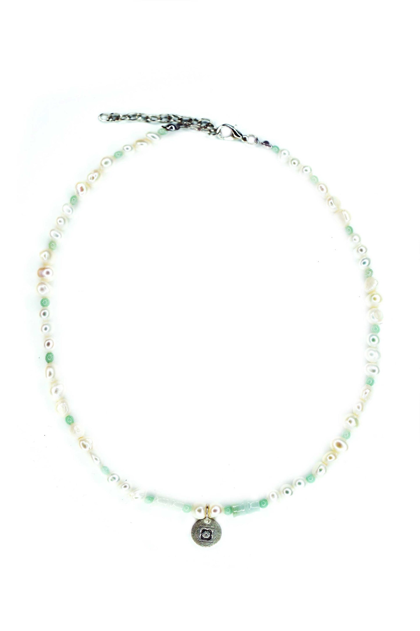 ⑨ BAMBOO JADEITE PEARL NECKLACE